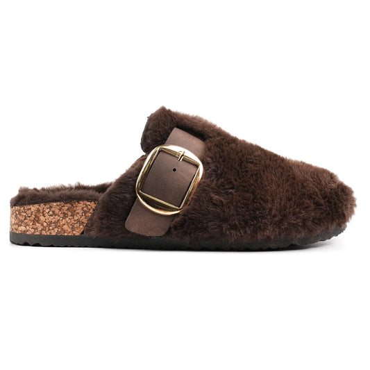 Lunar Rhianna Brown Mule Slipper Brown