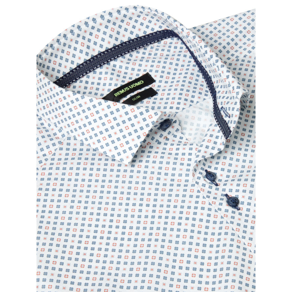 Remus Uomo 13166 12 Blue Tapered Fit Long Sleeve Dress Shirt