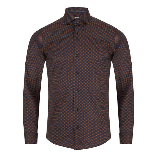 Remus Uomo 13166 48 Chocolate Tapered Fit Long Sleeve Dress Shirt