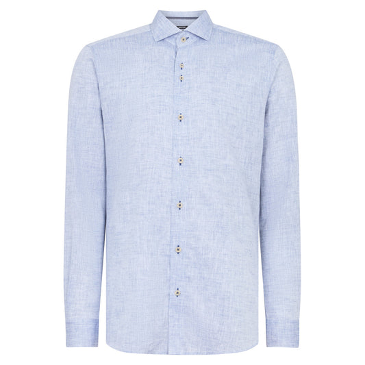 Remus Uomo 13170 27 Dark Blue Tapered Linen Blend Shirt