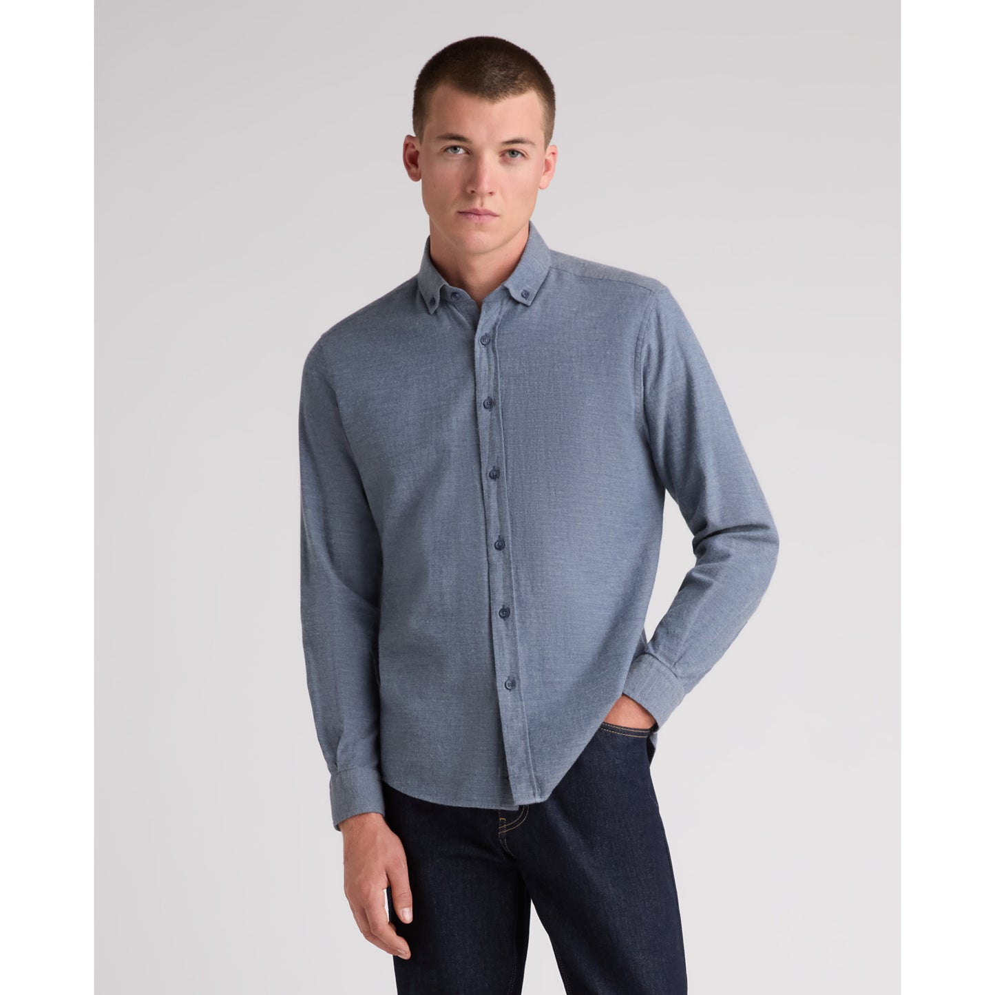 Remus Uomo 13403 27 Dark Blue Blue Tapered Shirt