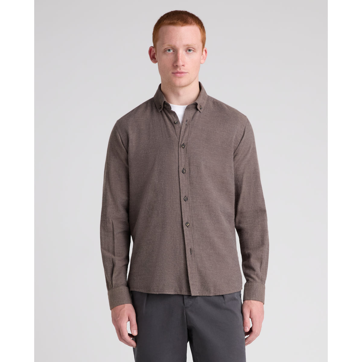 Remus Uomo 13403 47 Brown Tapered Shirt