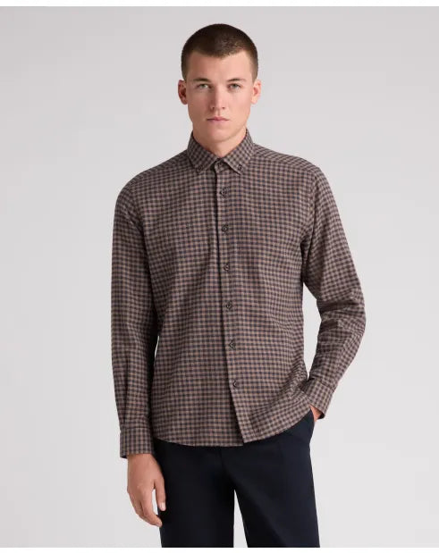 Remus Uomo 13404 47 Brown Tapered Shirt