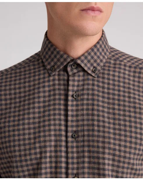 Remus Uomo 13404 47 Brown Tapered Shirt