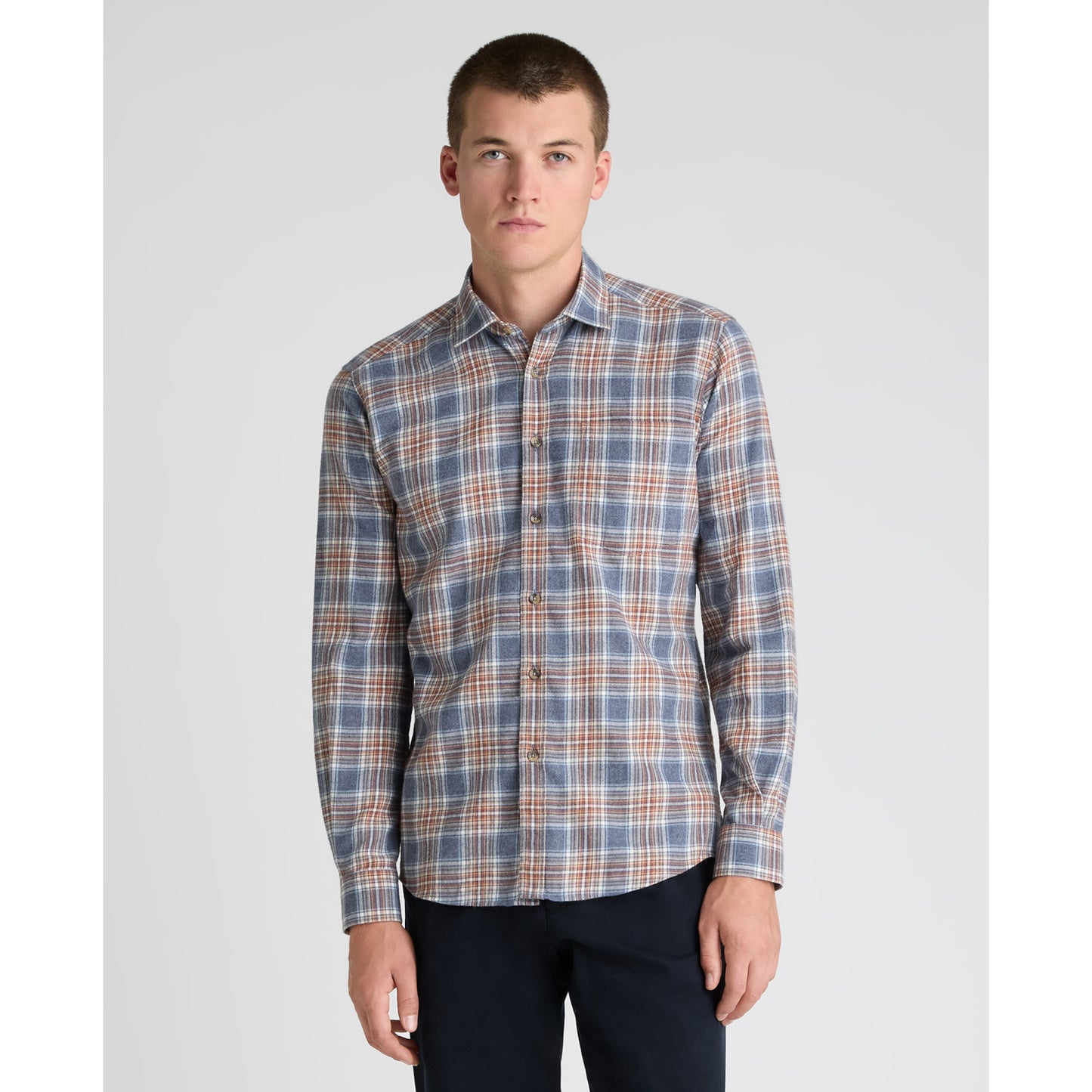 Remus Uomo 13408 27 Dark Blue Blue Tapered Shirt