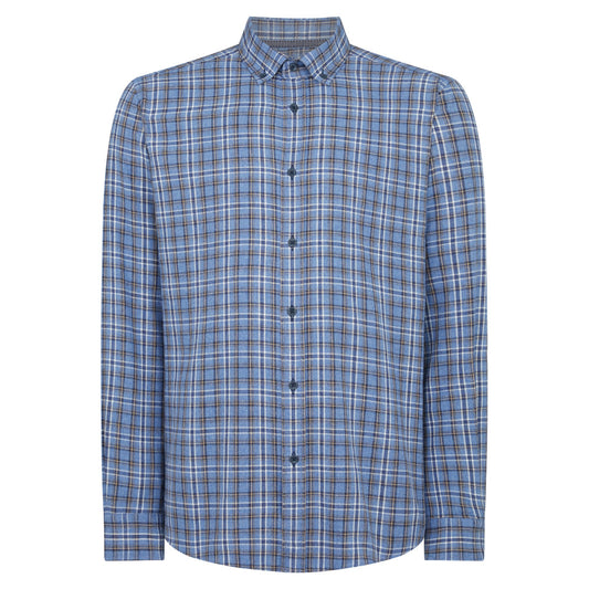 Remus Uomo 13775 24 Blue Tapered Fit Seville Casual Shirt