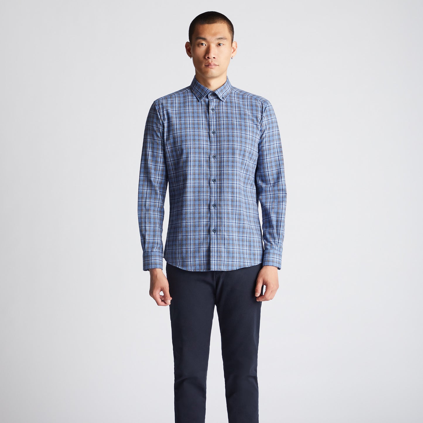 Remus Uomo 13775 24 Blue Tapered Fit Seville Casual Shirt