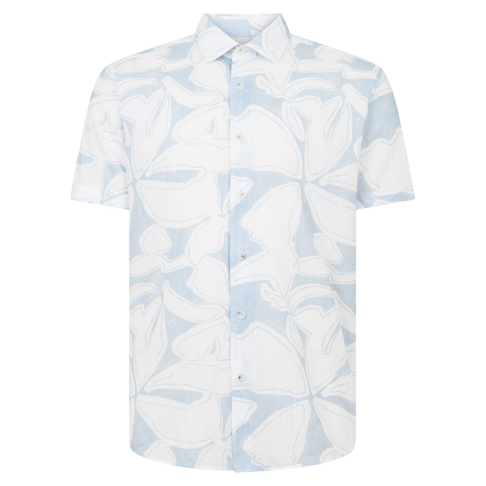 Remus Uomo 13990Ss 22 Light Blue Tapered Short Sleeve Shirt