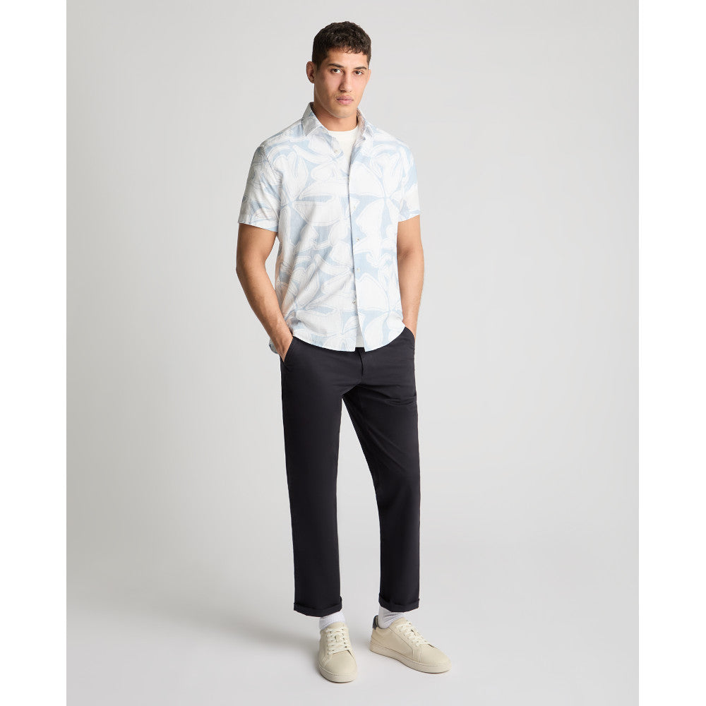 Remus Uomo 13990Ss 22 Light Blue Tapered Short Sleeve Shirt