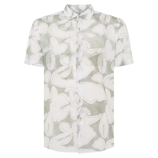 Remus Uomo 13990Ss 32 Light Green Tapered Short Sleeve Shirt