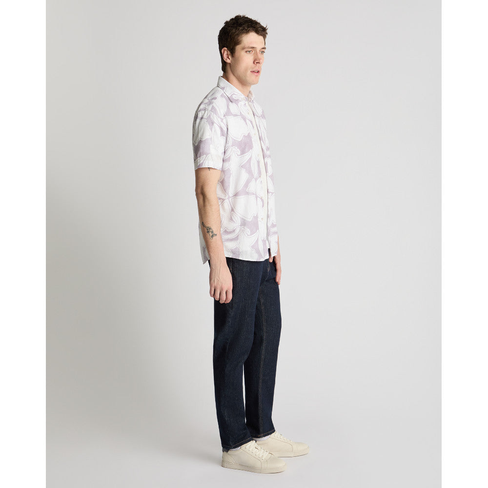 Remus Uomo 13990Ss 72 Lavender Tapered Short Sleeve Shirt