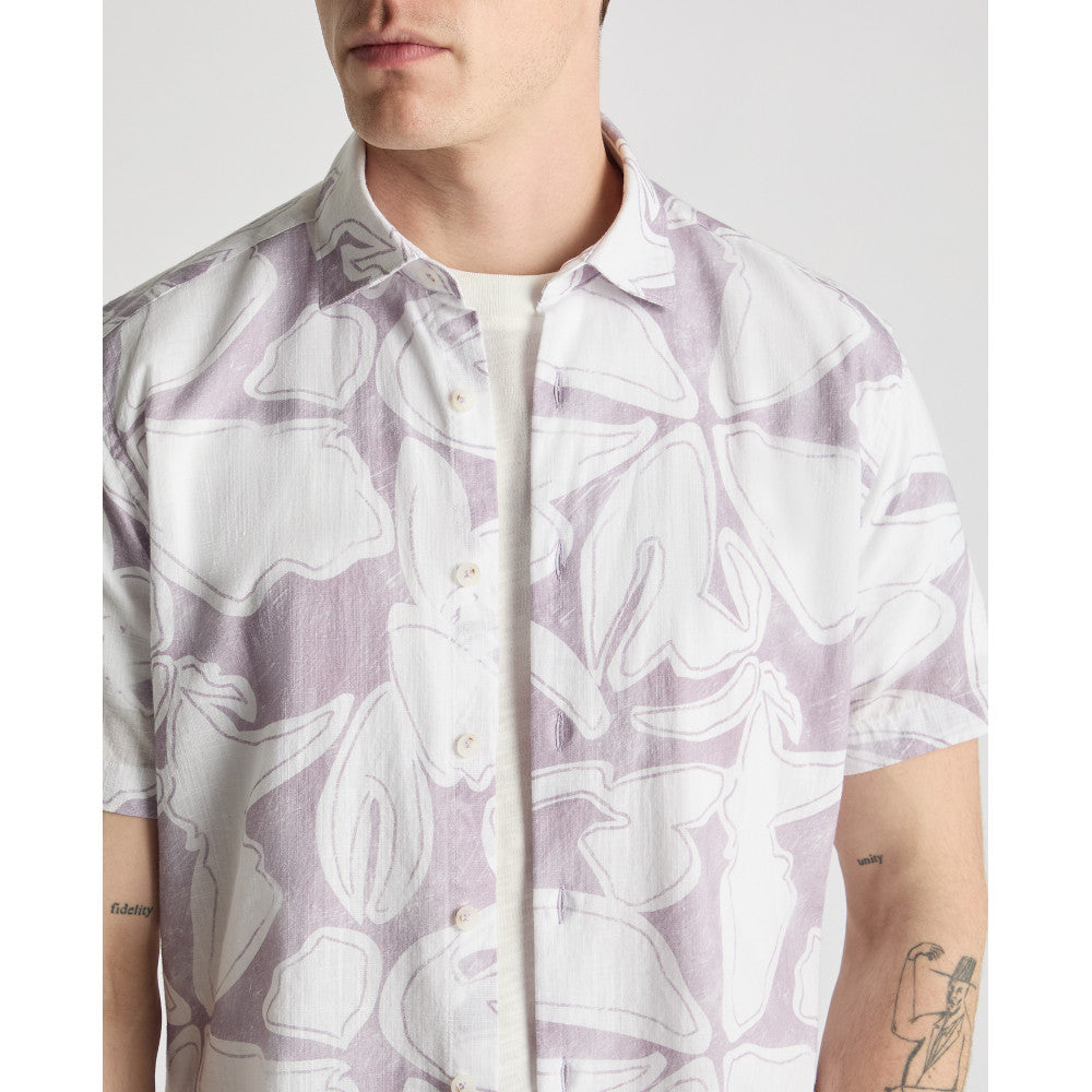 Remus Uomo 13990Ss 72 Lavender Tapered Short Sleeve Shirt
