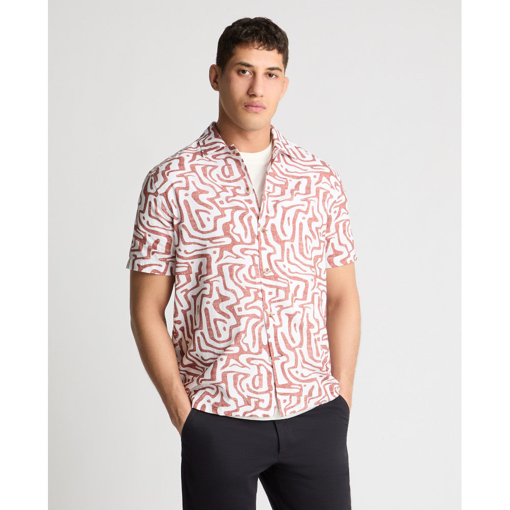 Remus Uomo 13991Ss 16 Red Tapered Short Sleeve Shirt