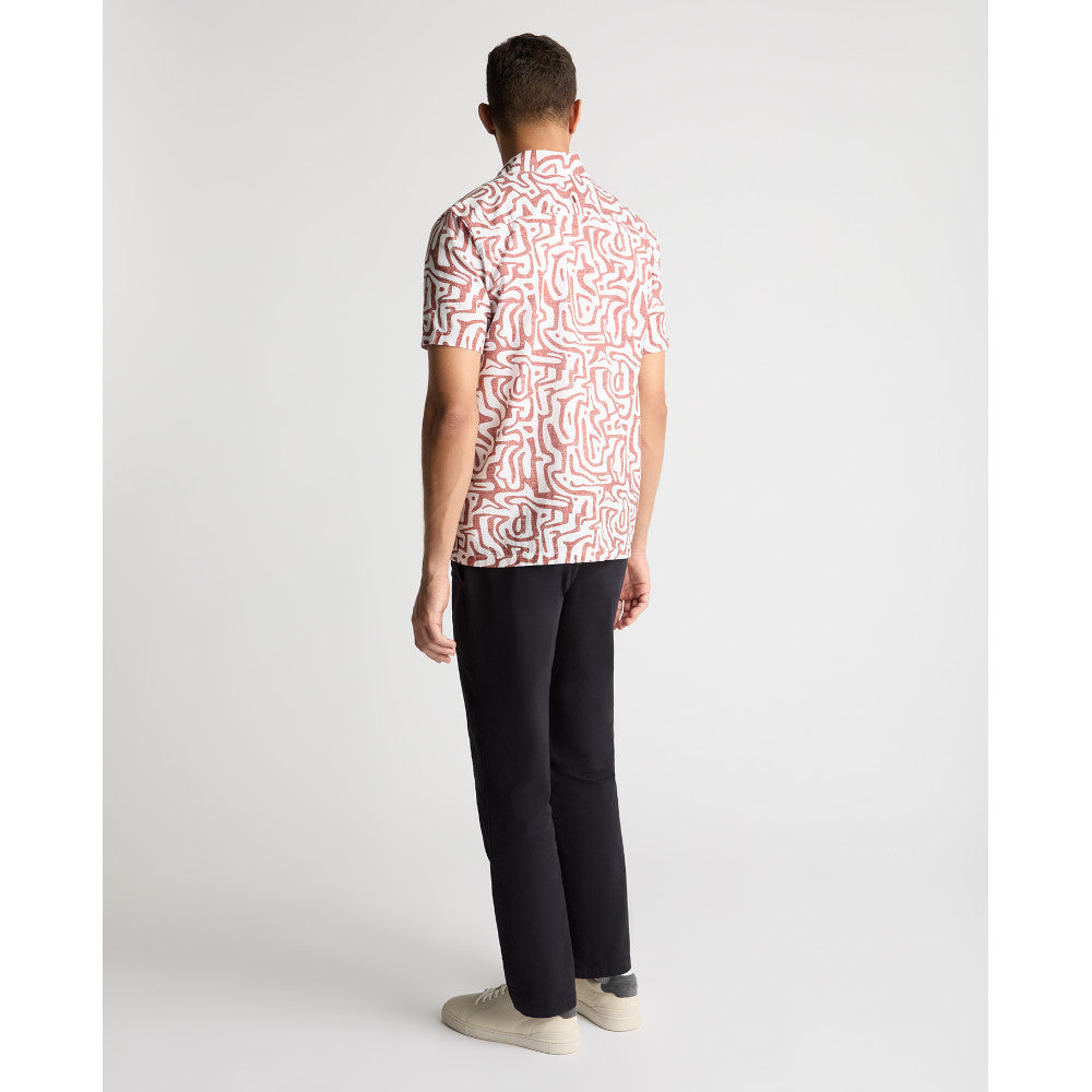 Remus Uomo 13991Ss 16 Red Tapered Short Sleeve Shirt