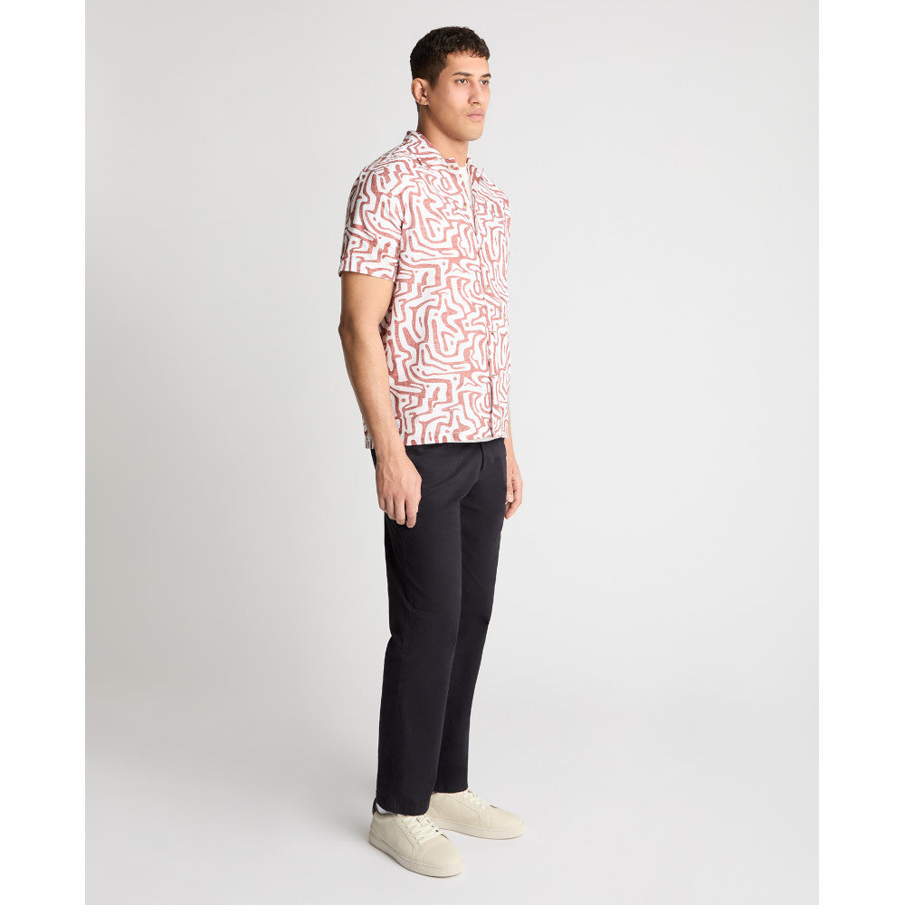 Remus Uomo 13991Ss 16 Red Tapered Short Sleeve Shirt