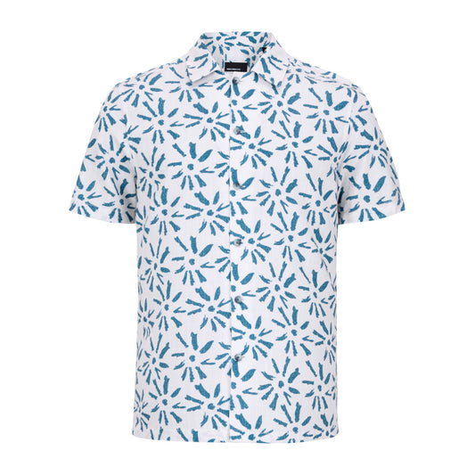 Remus Uomo 13992Ss 12 Blue Tapered Short Sleeve Shirt