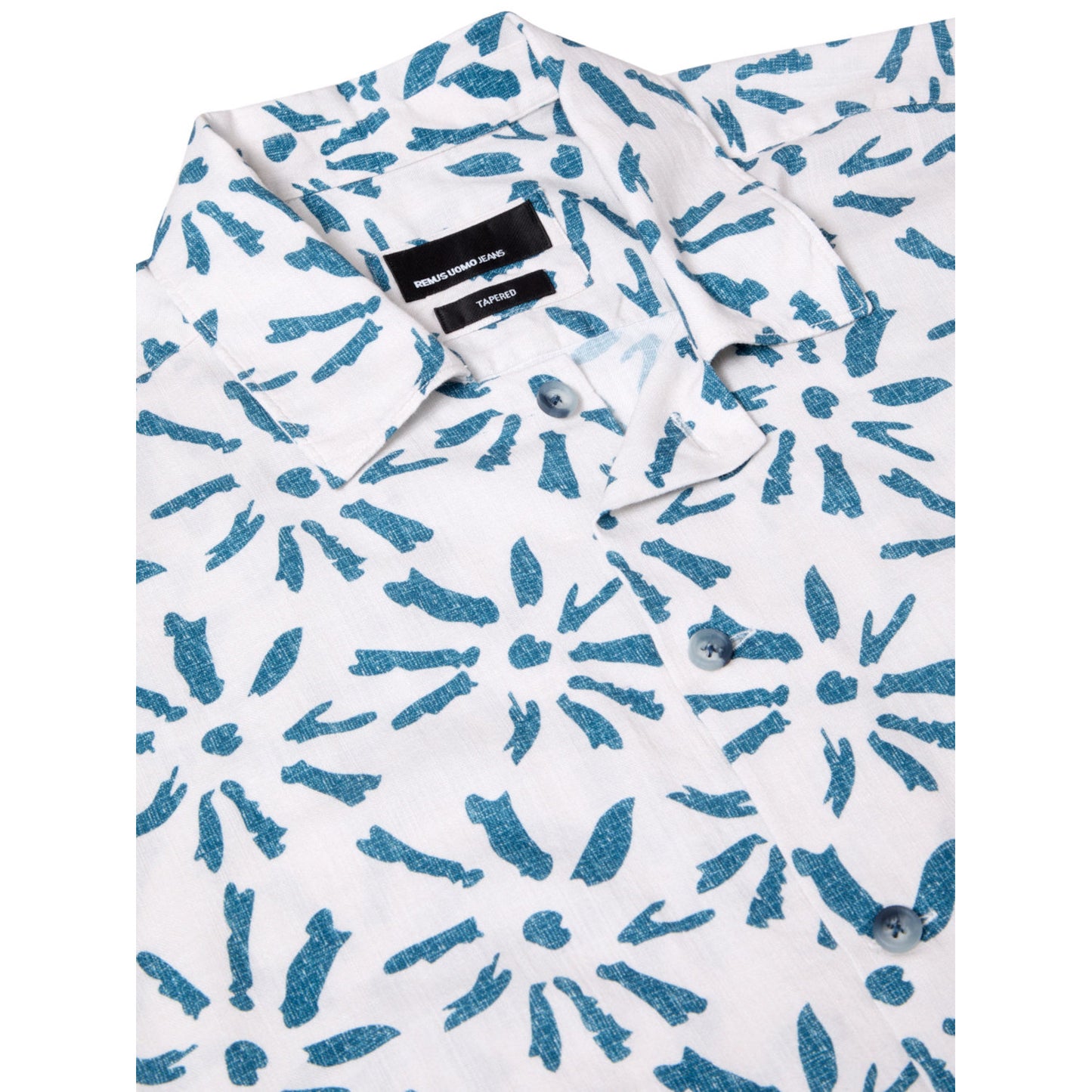 Remus Uomo 13992Ss 12 Blue Tapered Short Sleeve Shirt