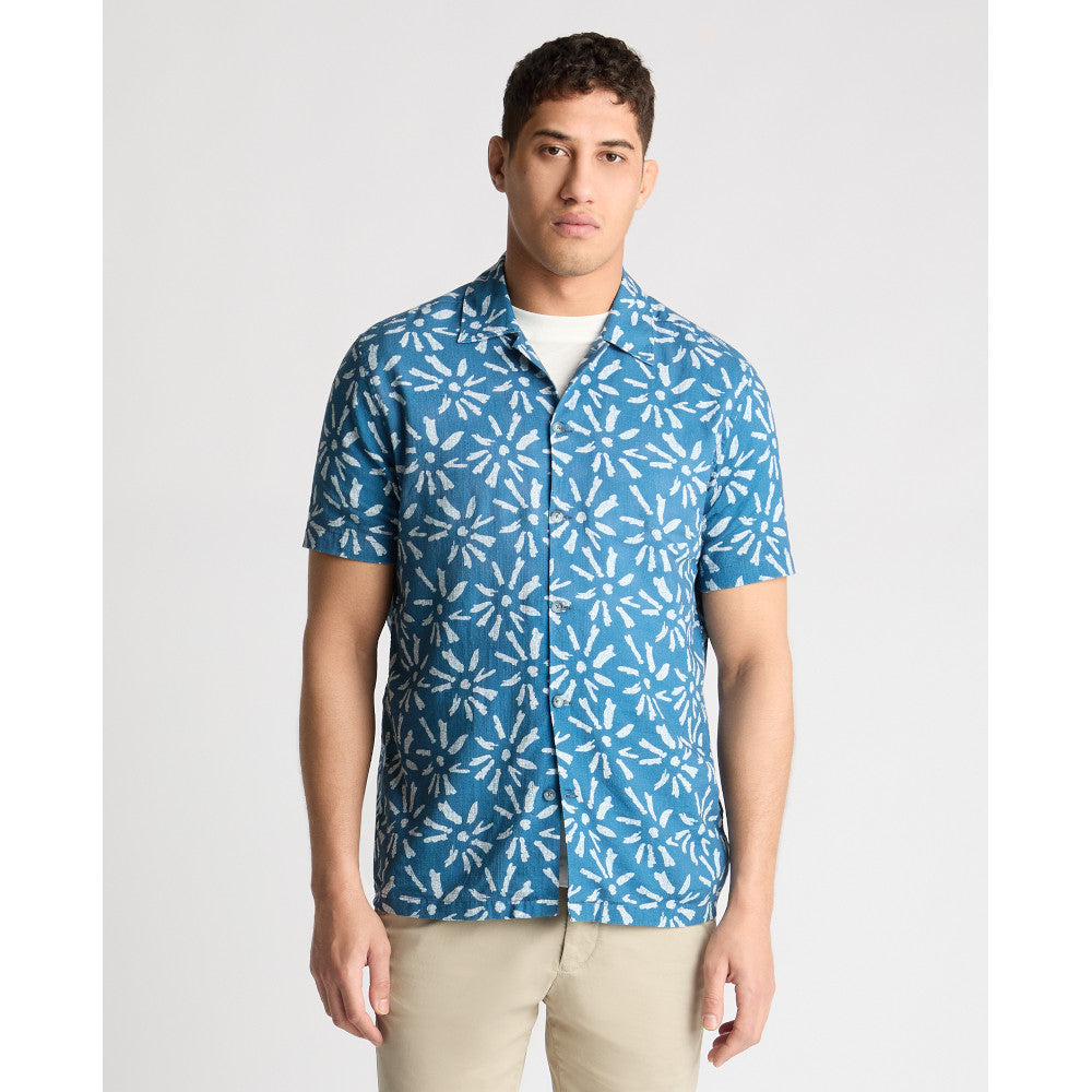 Remus Uomo 13992Ss 24 Blue Tapered Short Sleeve Shirt
