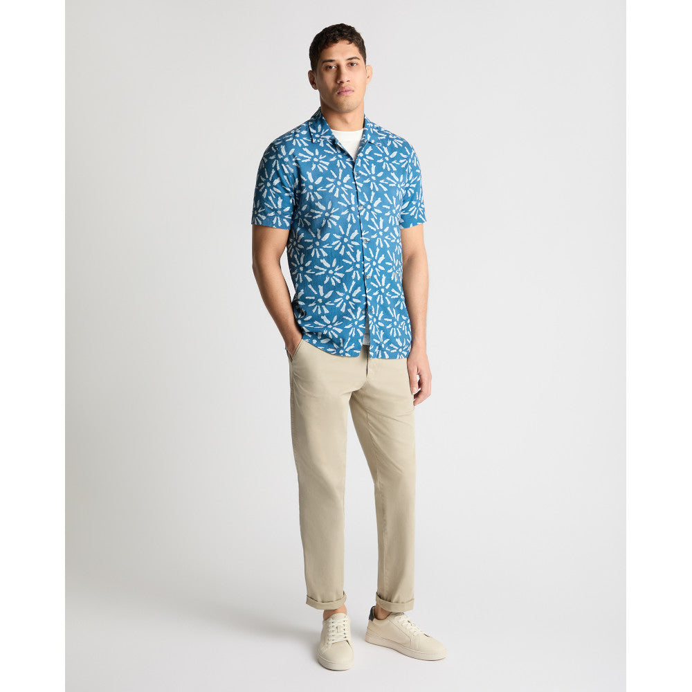 Remus Uomo 13992Ss 24 Blue Tapered Short Sleeve Shirt