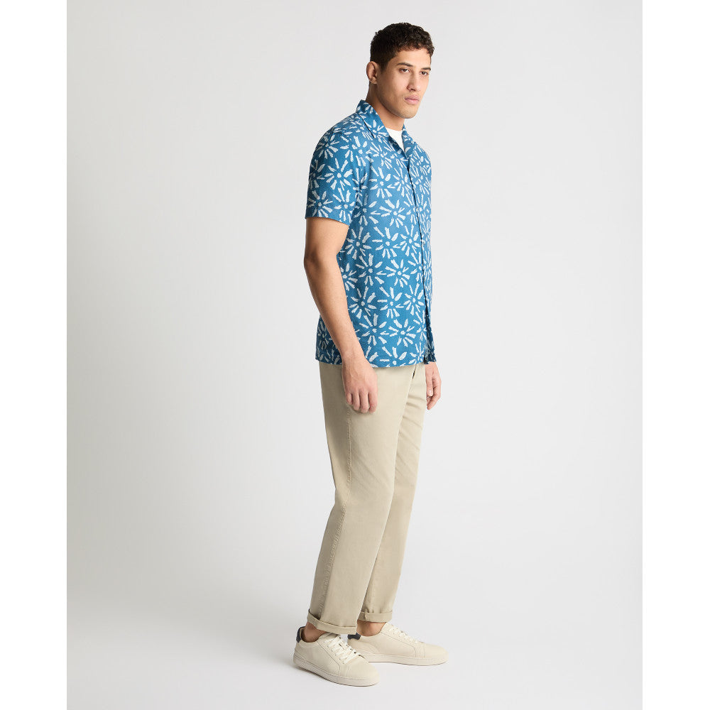 Remus Uomo 13992Ss 24 Blue Tapered Short Sleeve Shirt