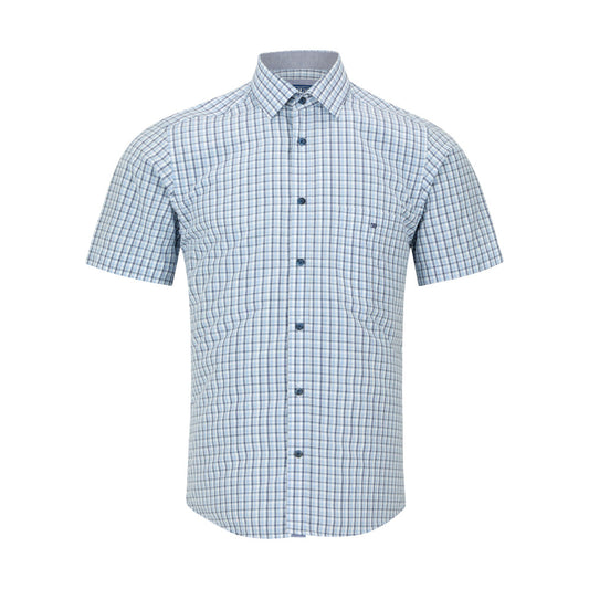 Drifter 14024Ss 22 Blue Short Sleeve Casual Shirt