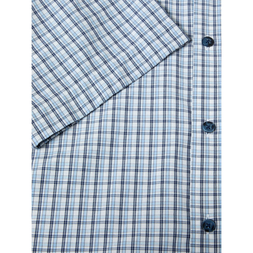 Drifter 14024Ss 22 Blue Short Sleeve Casual Shirt