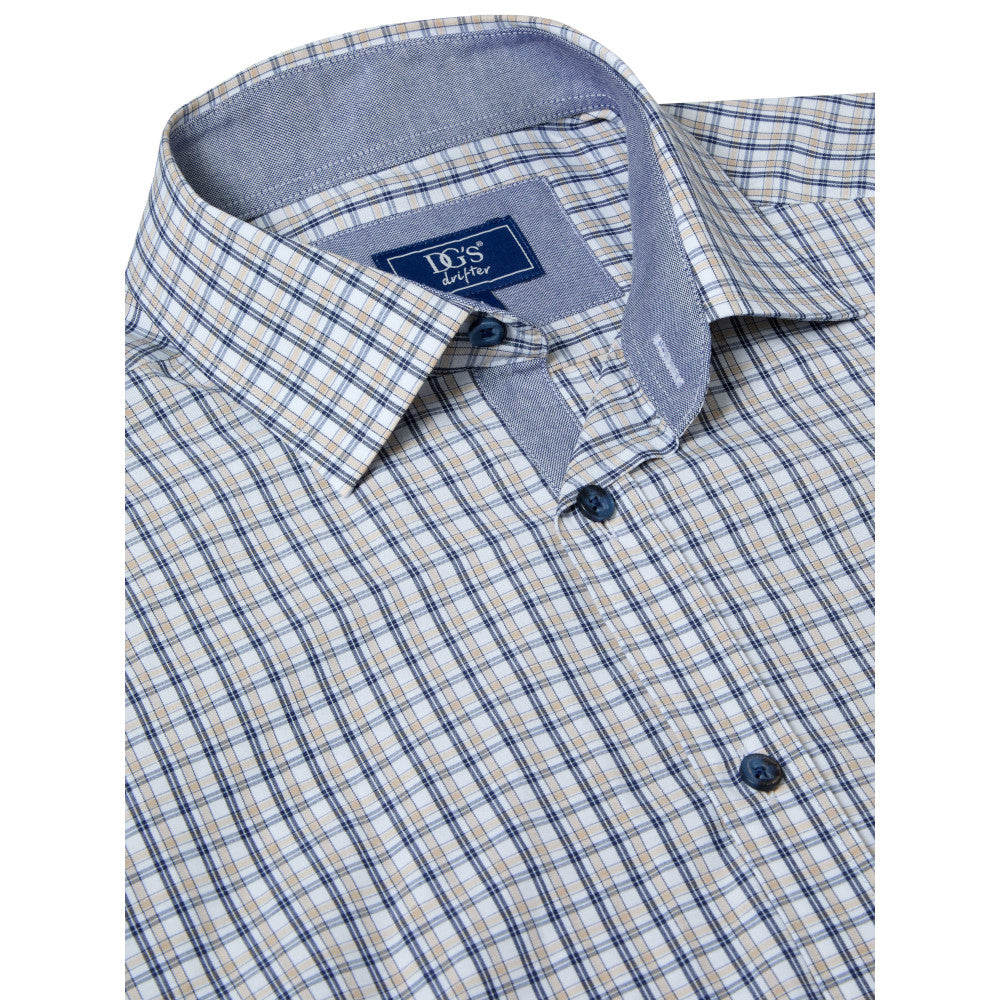 Drifter 14024Ss 42 Camel Short Sleeve Casual Shirt