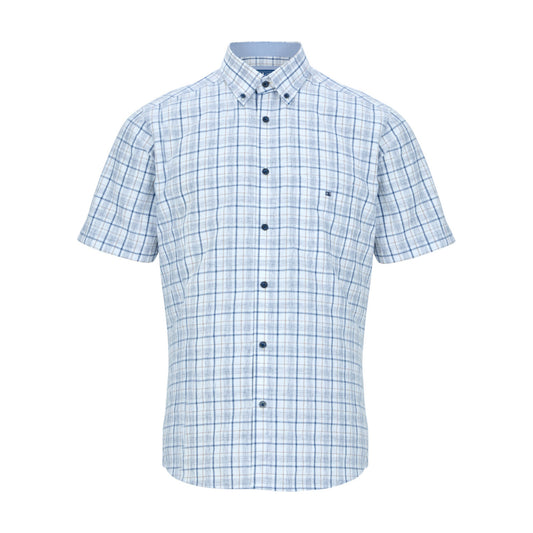 Drifter 14026SS 22 Blue Short Sleeve Casual Shirt