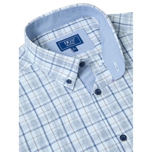 Drifter 14026SS 22 Blue Short Sleeve Casual Shirt