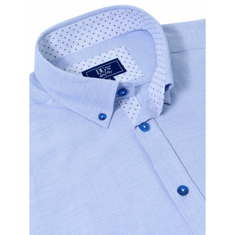 Drifter 14030SS 24 Blue Short Sleeve Casual Shirt