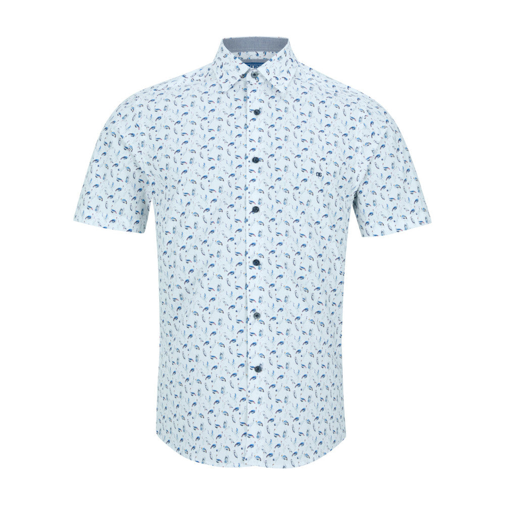 Drifter 14127Ss 12 Blue Short Sleeve Casual Shirt