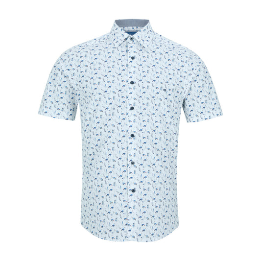 Drifter 14127Ss 12 Blue Short Sleeve Casual Shirt