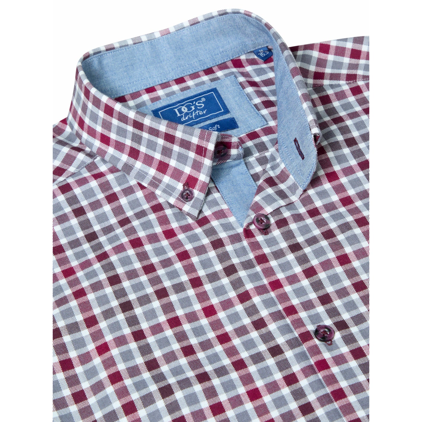 Drifter 14171 66 Burgundy Regular Casual Shirt