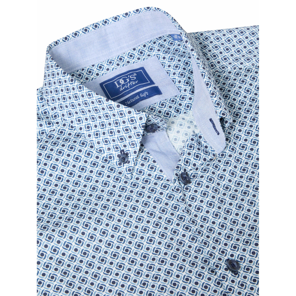 Drifter 14182 28 Dark Blue Blue Regular Casual Shirt