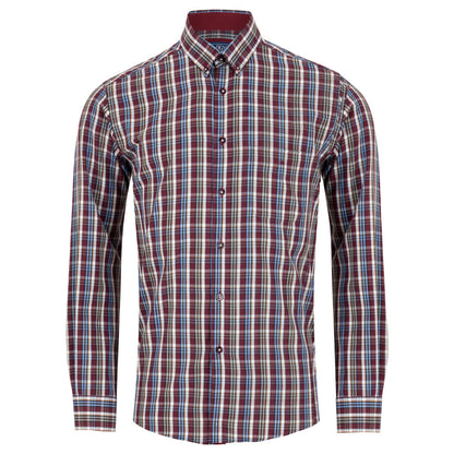 Drifter 14577 67 Maroon Long Sleeve Casual Shirt