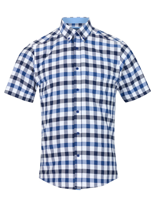 Drifter 14606SS 25 Mid Blue Short Sleeve Casual Shirt