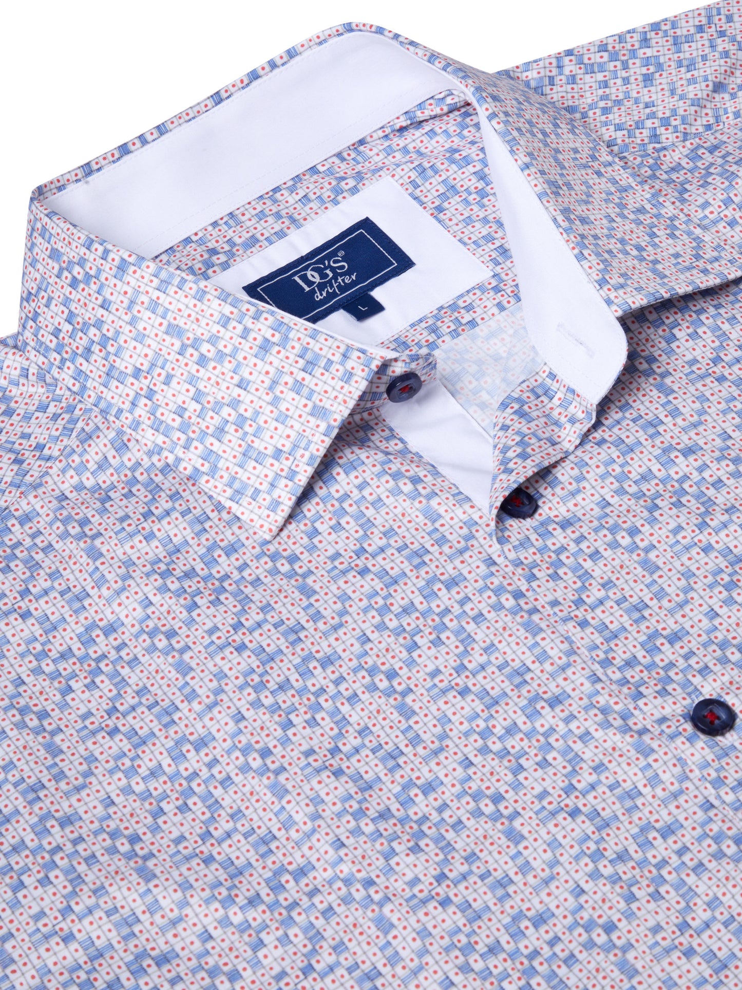 Drifter 14630SS 12 Blue Short Sleeve Casual Shirt