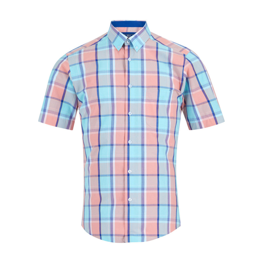 Drifter 14724SS 62 Light Pink Short Sleeve Casual Shirt