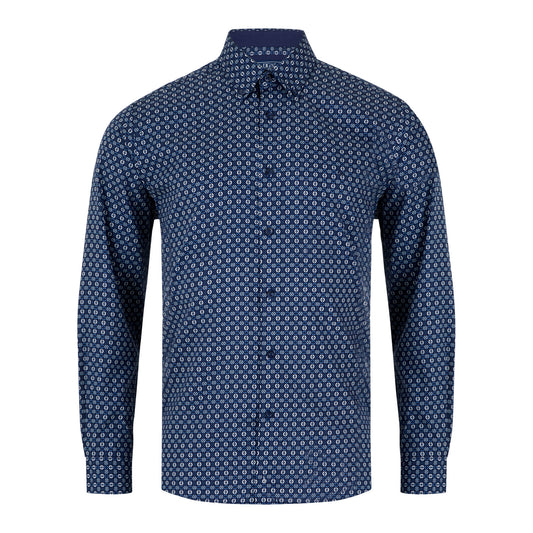 Drifter 14853 28 Navy Regular Fit Casual Shirt