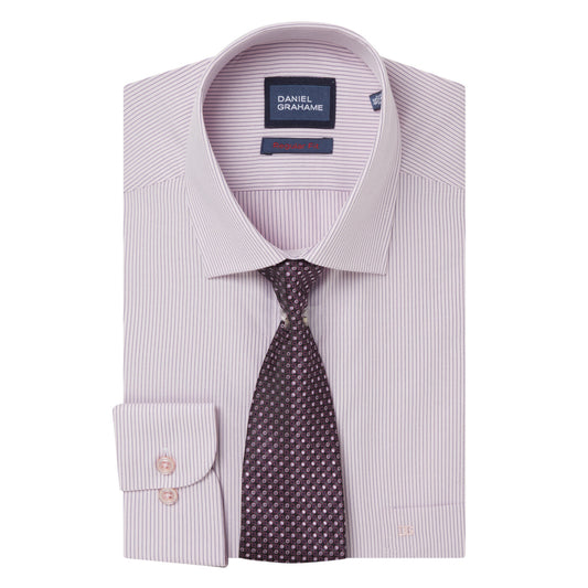 Daniel Grahame 15048T 61 Pink Regular Fit Shirt & Tie Set