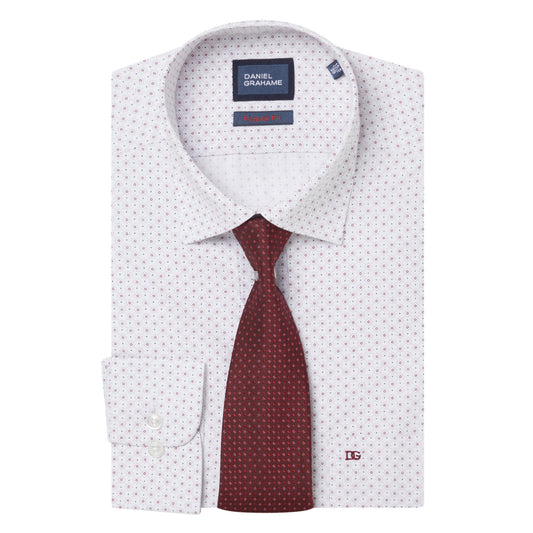 Daniel Grahame 15049T 16 Red Tapered Fit Shirt & Tie Set