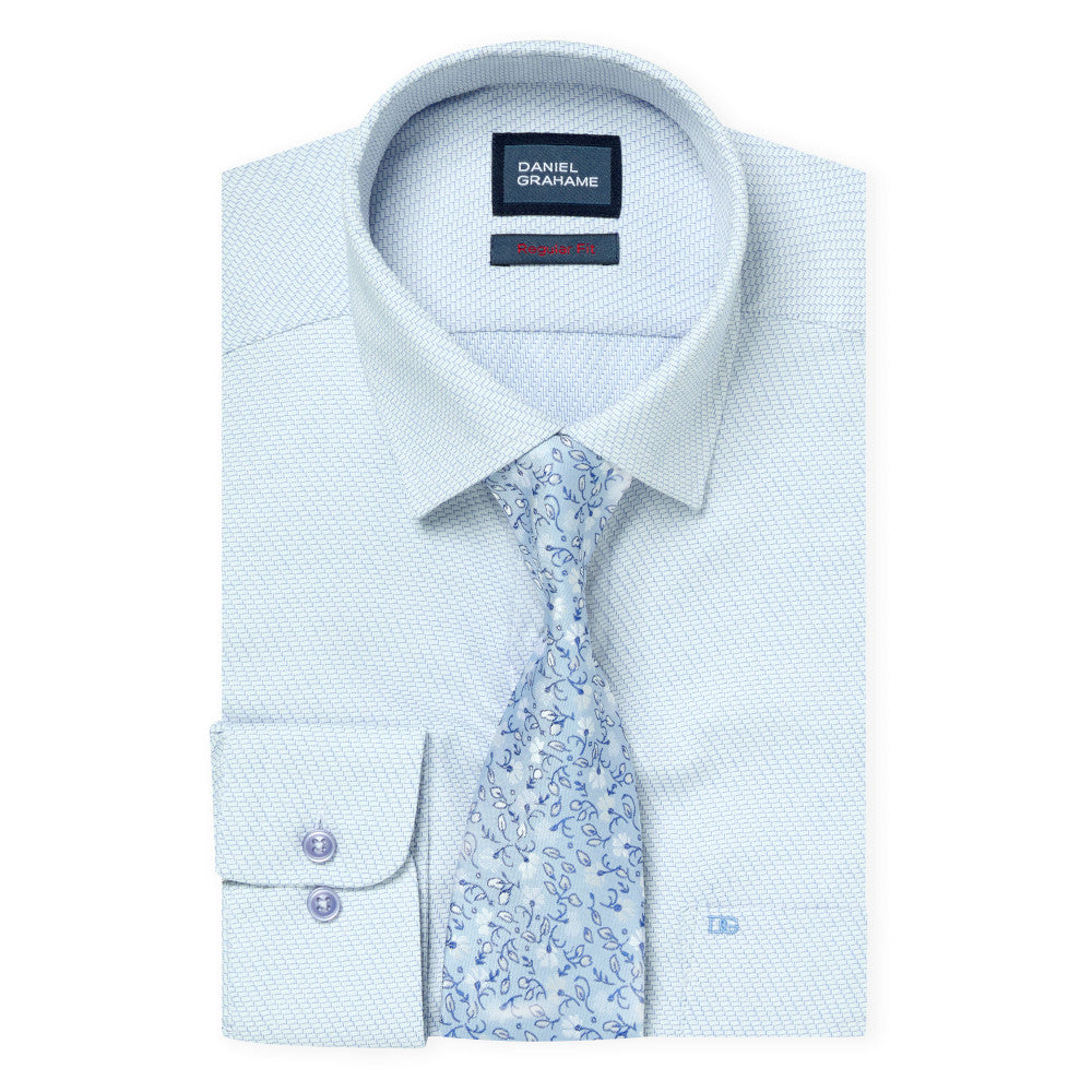 Daniel Grahame 15063T 12 Blue Regular Shirt & Tie Set
