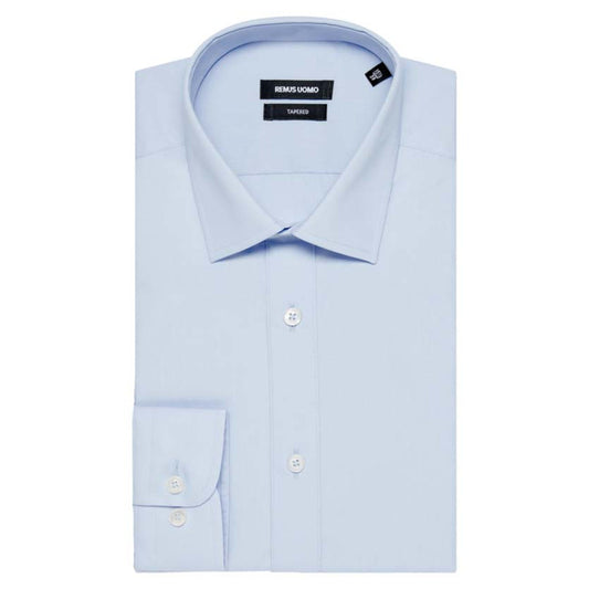 Remus Uomo 18300 222 Tapered Fit Blue Long Sleeve Dress Shirt