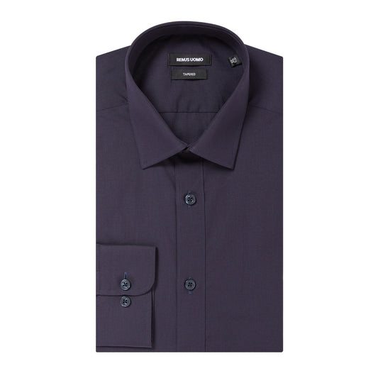 Remus Uomo 18300 79 Tapered Fit Dark Navy Long Sleeve Dress Shirt
