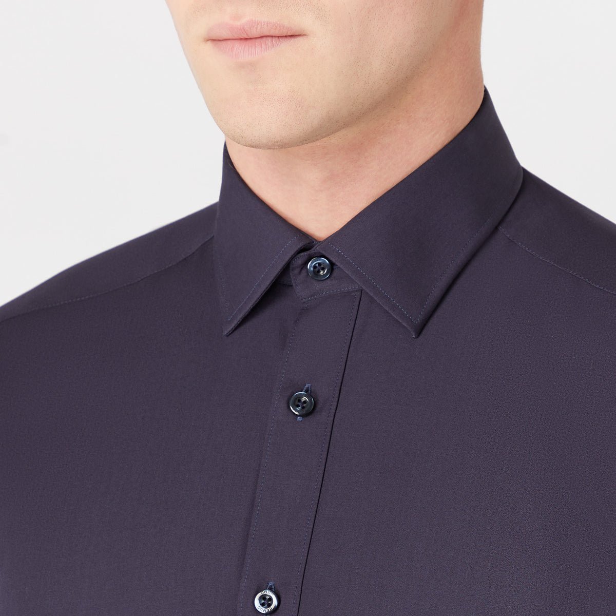 Remus Uomo 18300 79 Tapered Fit Dark Navy Long Sleeve Dress Shirt
