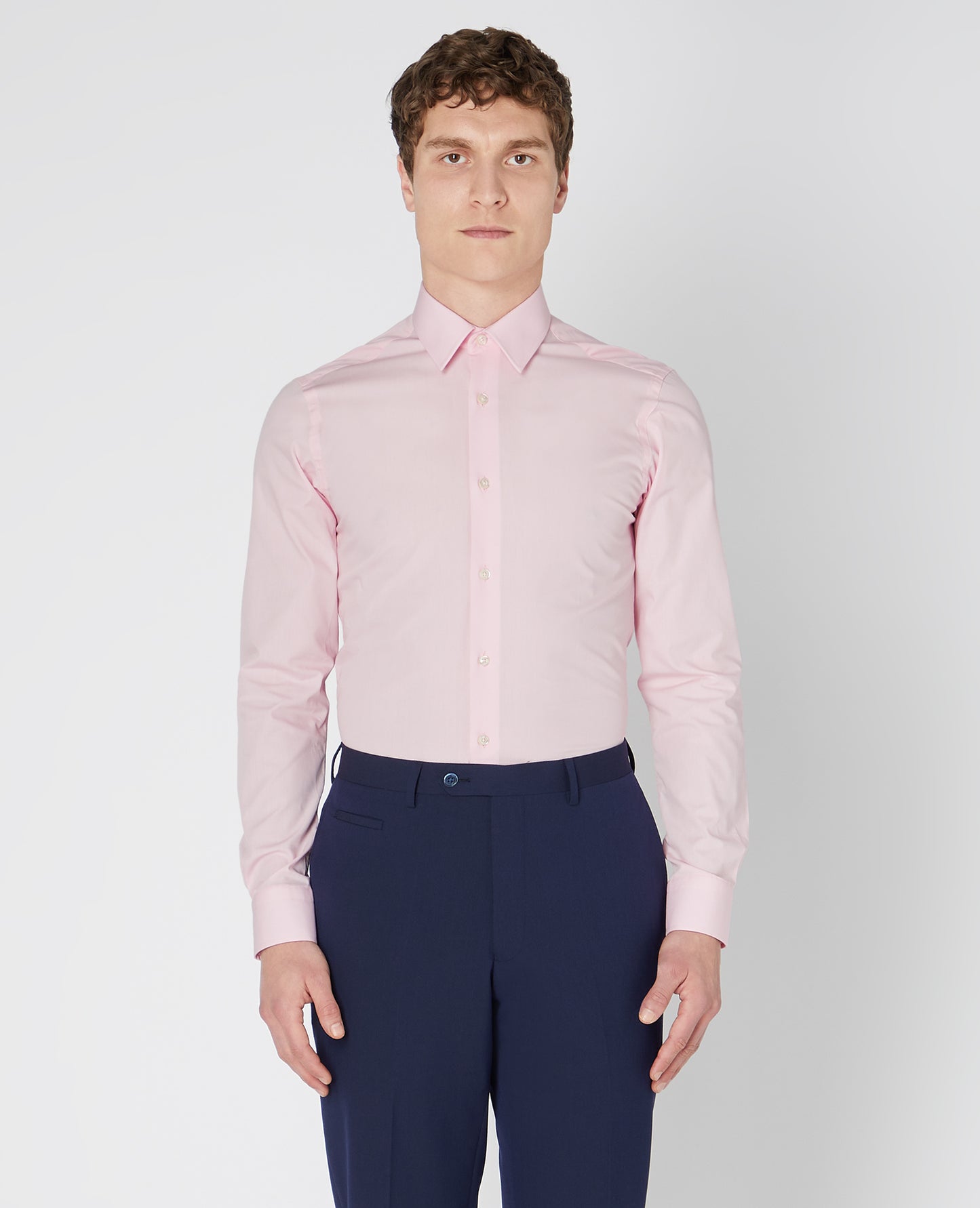 Remus Uomo 18600 625 Mid Pink Rome/F Ashton Plain - Cotton Polyester Shirt