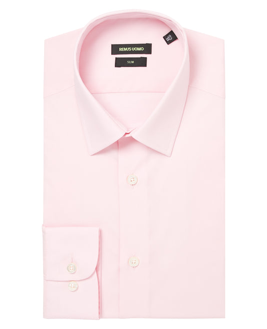 Remus Uomo 18600 625 Mid Pink Rome/F Ashton Plain - Cotton Polyester Shirt