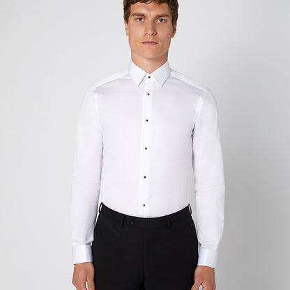 Remus Uomo 18810 01 White Black Stud Slim Fit Shirt