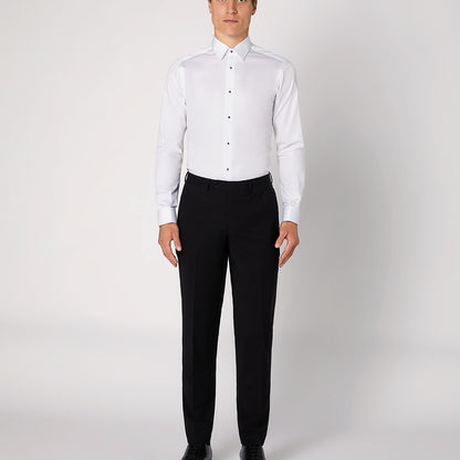 Remus Uomo 18810 01 White Black Stud Slim Fit Shirt