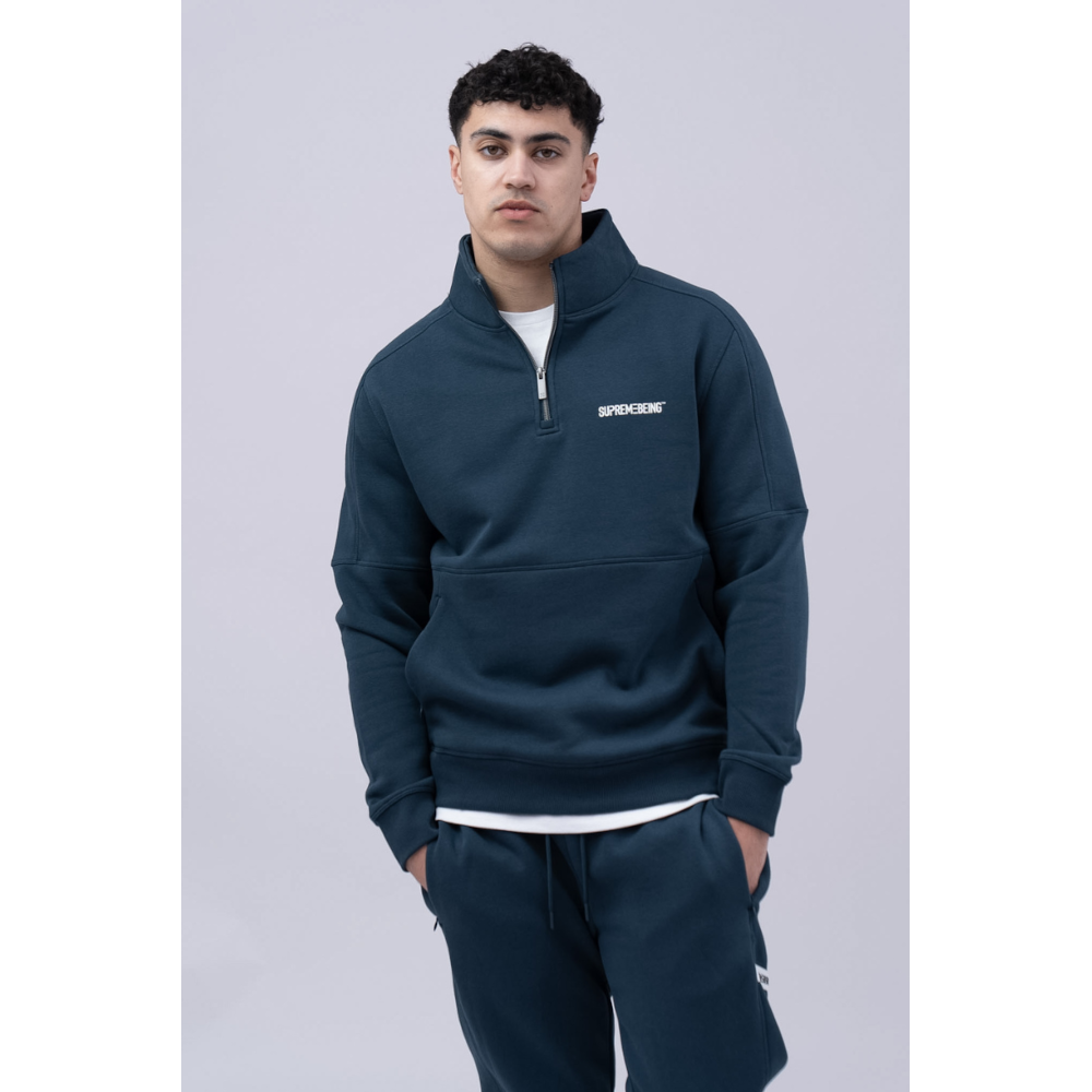 Supremebeing Rico- Z6202 Azure Teal 1/4 Zip
